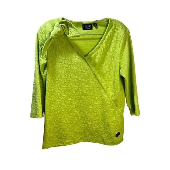 Onque‎ Casual Womens V Neck 3/4 Sleeved Tee Medium - Picture 1 of 6